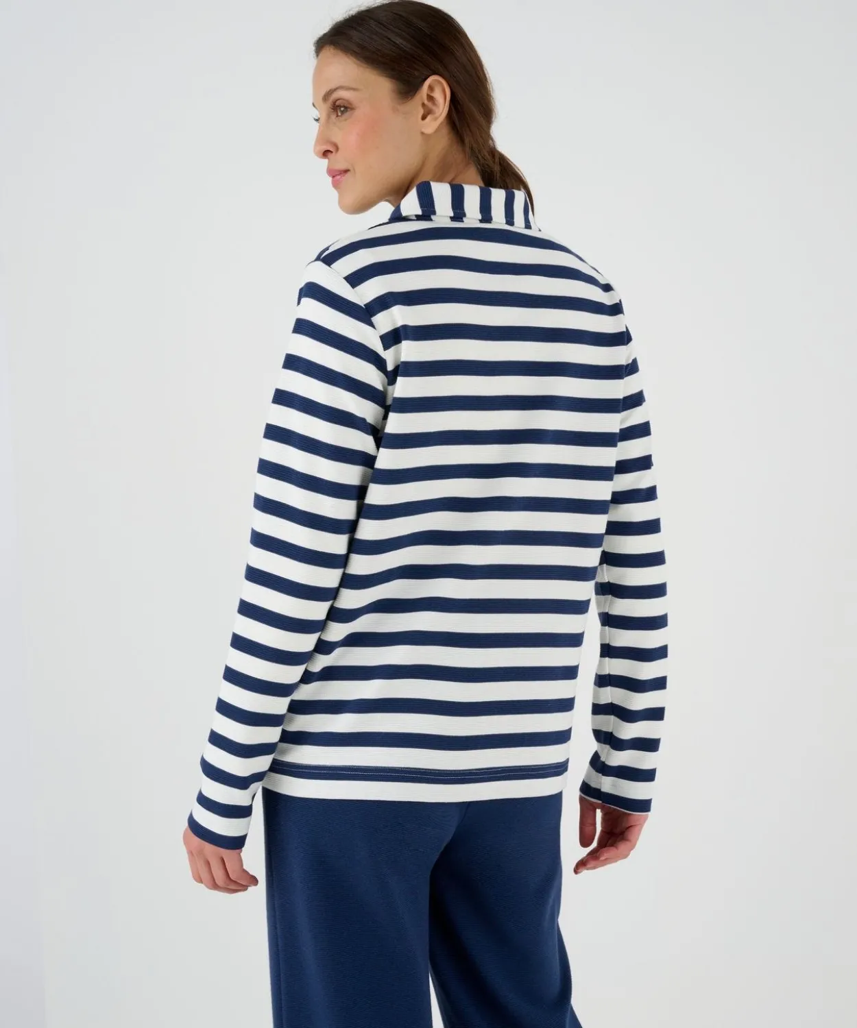 Veste de détente maille ottoman rayée