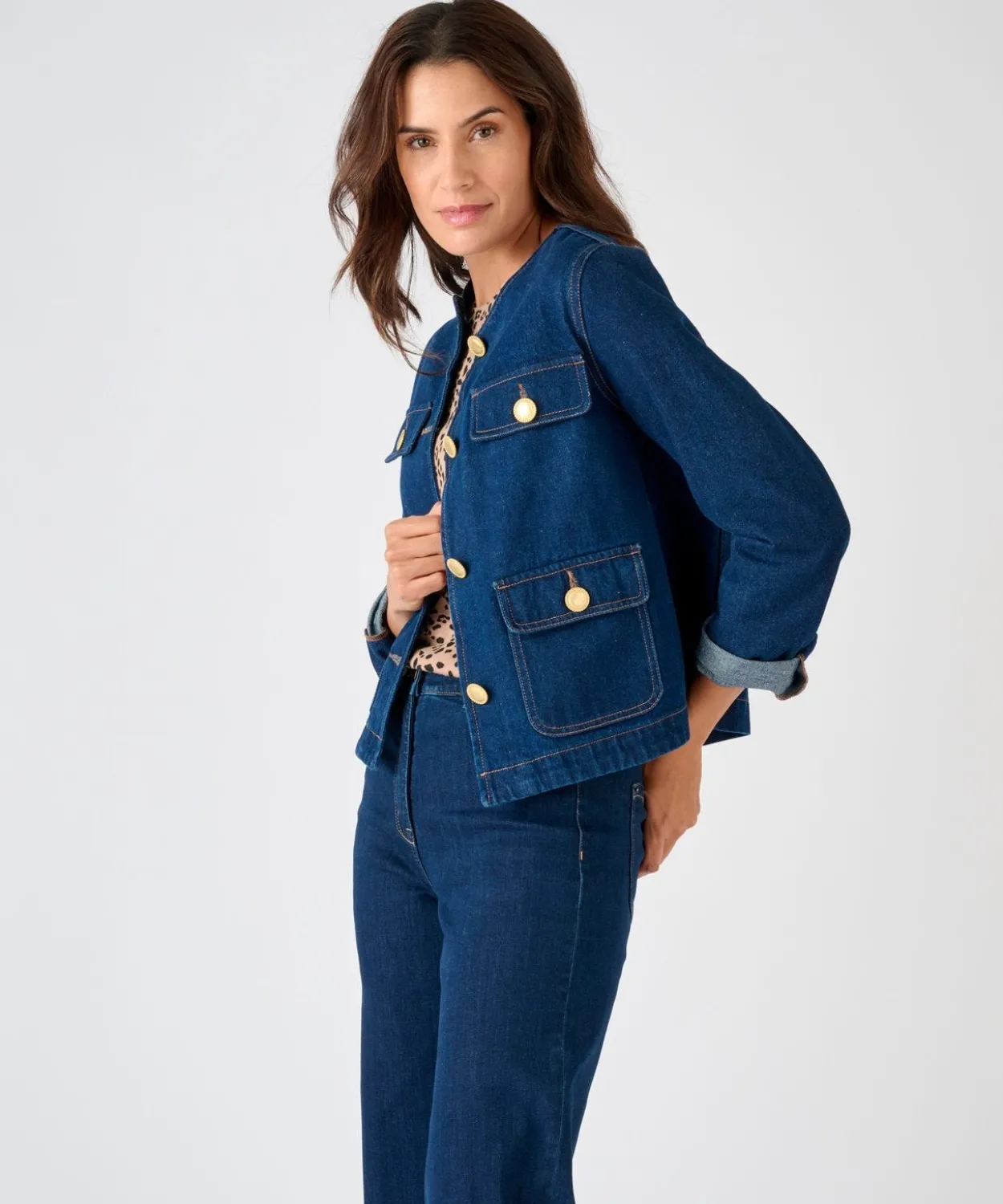 Veste en jean à boutons chic