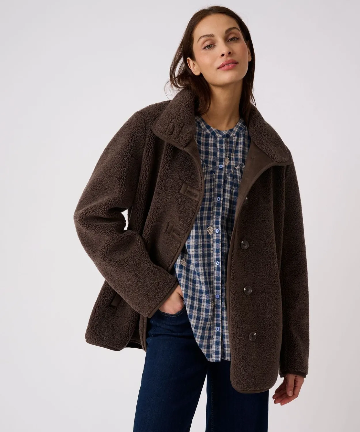 Veste imitation peau lainée