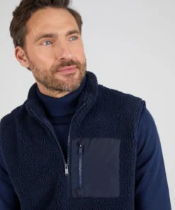 Veste sans manches en maille moutonnée