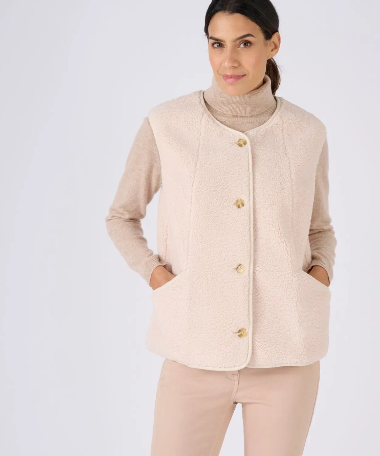 Veste sans manches maille moutonnée